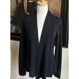NWOT Eileen Fisher Charcoal Merino Wool Cardigan Sweater S